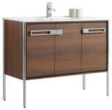 Oakville Bath Vanity, Ceramic Sink, Walnut Ebony, 42 Inch, Chrome Hardware
