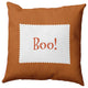 Halloween Boo Ticking Accent Pillow, Dark Red, 18"x18"
