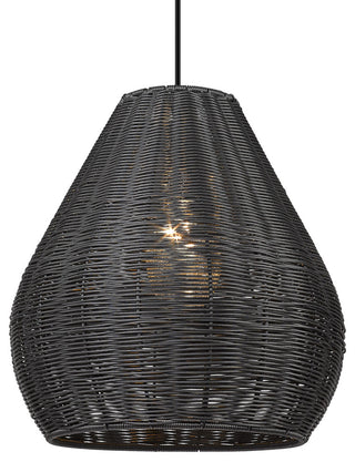 Golden Lighting 6084-O1P MBW Melany 18"W Outdoor Pendant - Natural Black