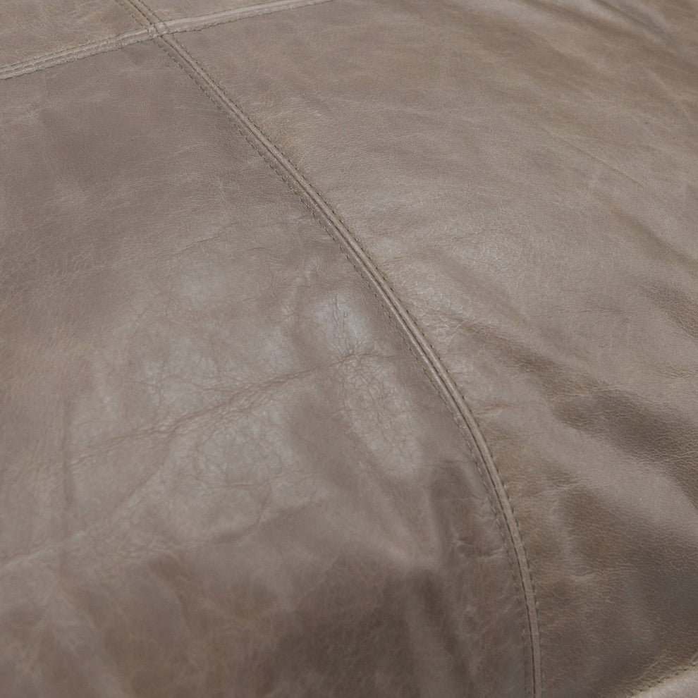 Kosas Home Cheyenne 100% Leather 22" Throw Pillow, Taupe