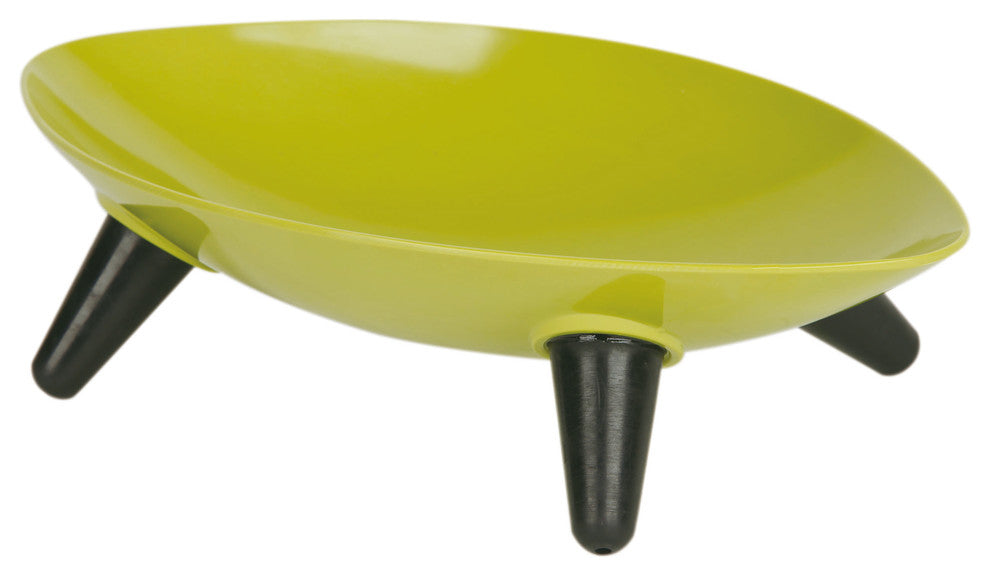 Melamine Couture Sculpture Single Dog Bowl, Olive Green