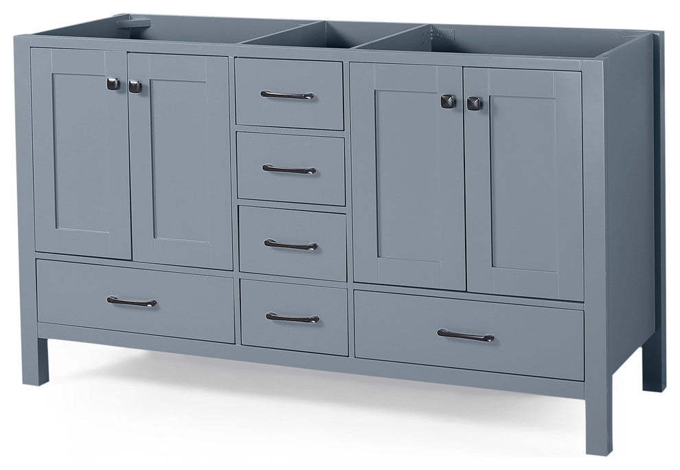 Kayla Contemporary 72" Wood Bathroom Vanity, Counter Top Not Included, Gray