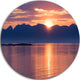Norwegian Seashore At Sunset, Seascape Disc Metal Wall Art, 23"