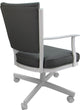 Leather Montana Dining Caster Chair Swivel Tilt with Wheels, Gray Leather on White