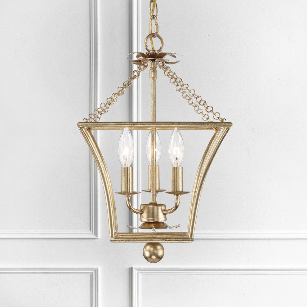 Broche Three Light Lantern in Antique Gold