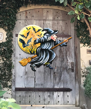 Halloween Witch Wooden Door Hanger