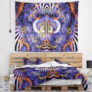 Magical Fairy Pattern Illustration Floral Wall Tapestry, 60"x50"