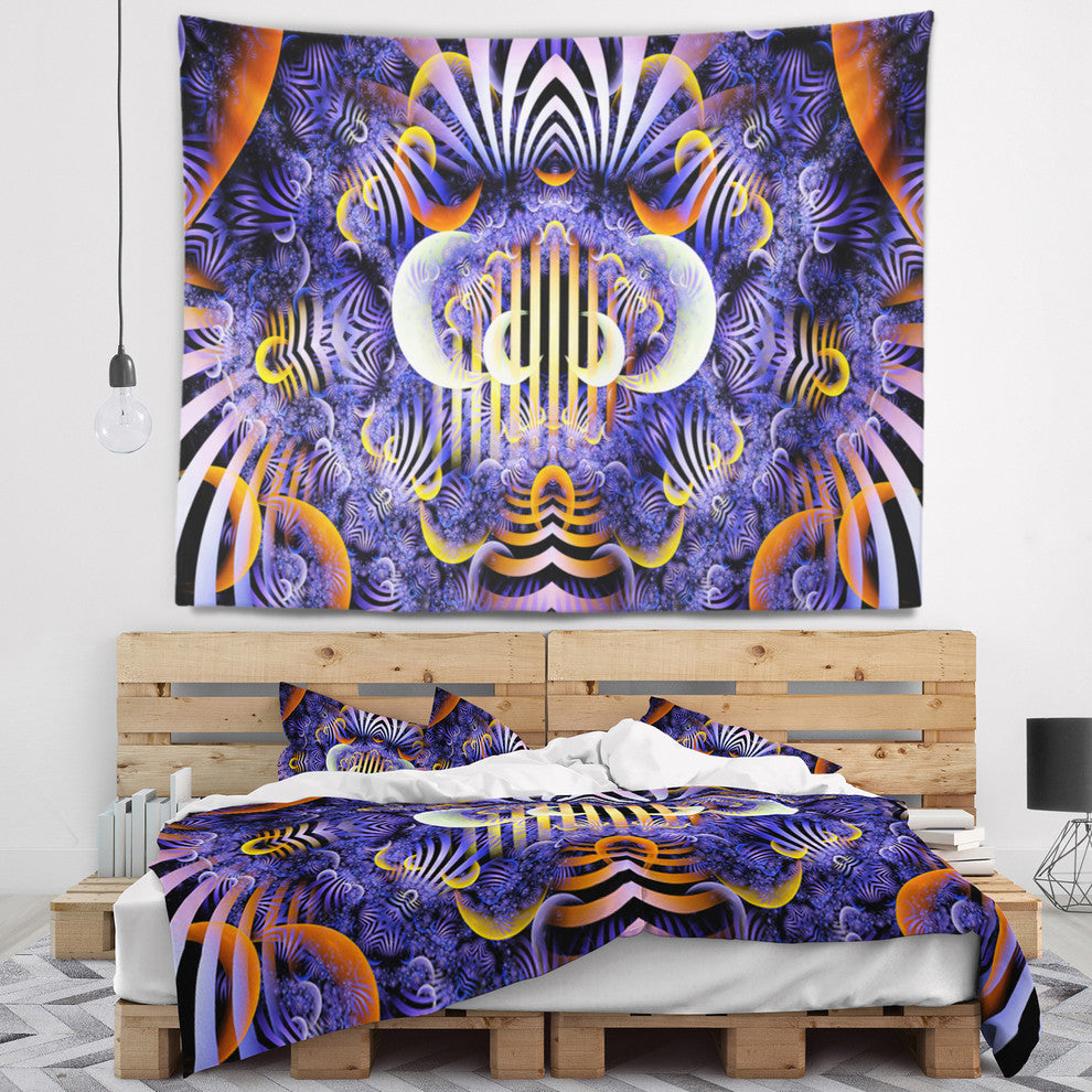 Magical Fairy Pattern Illustration Floral Wall Tapestry, 60"x50"