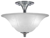 Semi-Flush 2-Light Semi-Flush Mount, Chrome/White Marble
