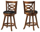 Barstools, Set of 2, 39" Swivel, Oak Counter Height