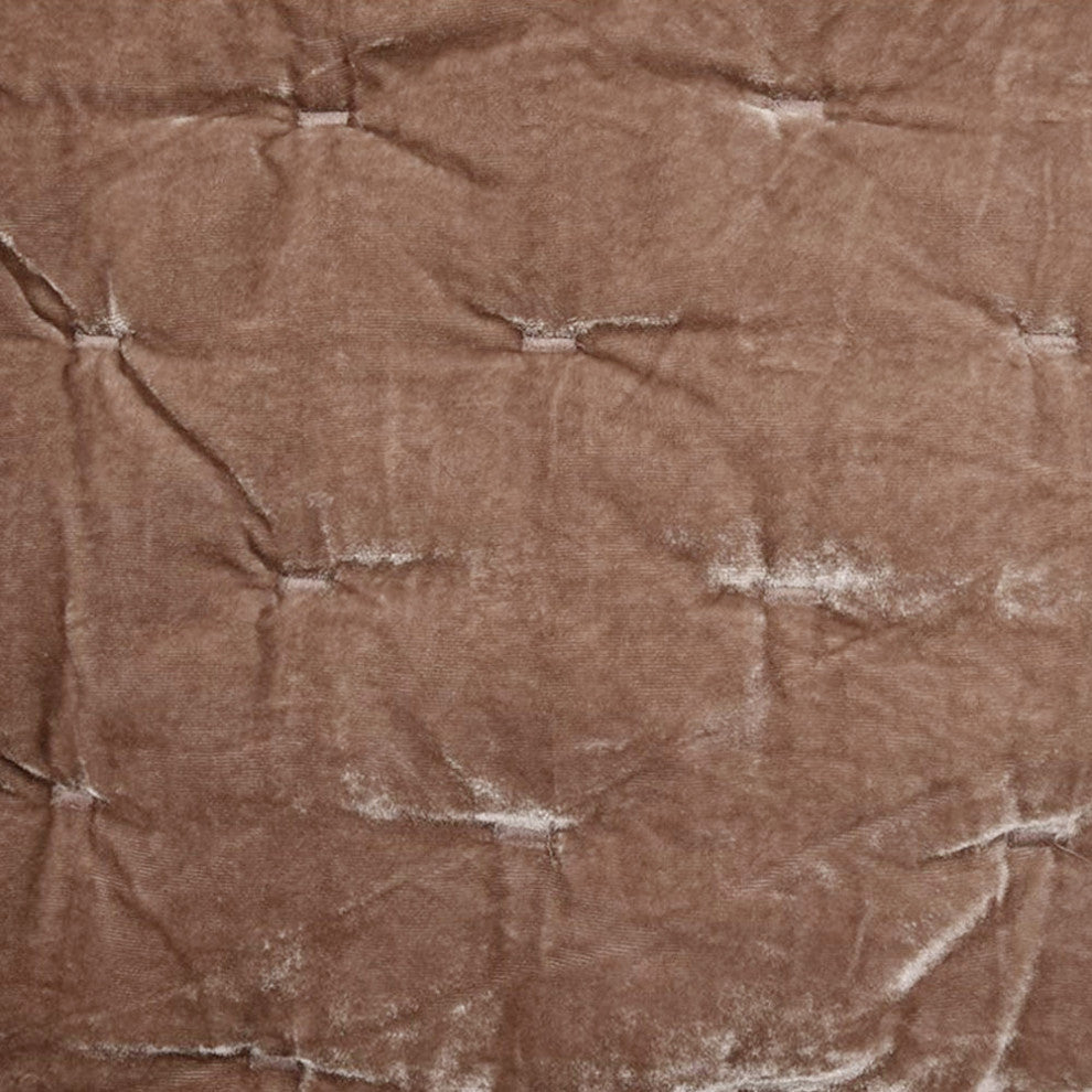 Stella Faux Silk Velvet Pillow Sham, 1PC, Dusty Rose, King