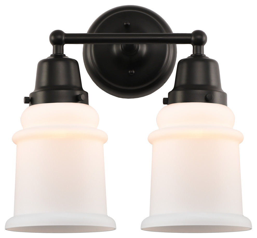 Innovations 623-2W-BK-G181 2-Light Bath Vanity Light, Matte Black