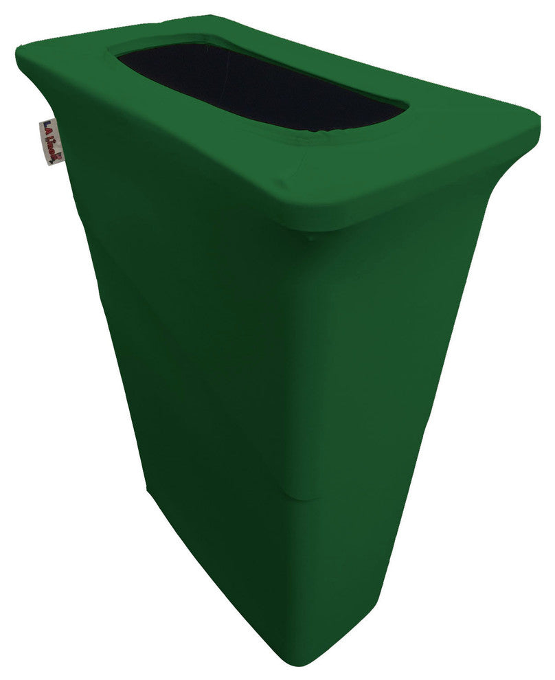 LA Linen Stretch Spandex Trash Can Cover for Slim Jim 23 gal., Emerald Green