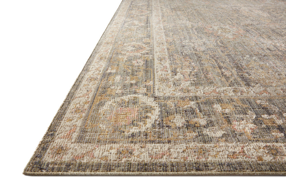 Chris Loves Julia x Loloi Rosemarie Area Rug, Sage/Blush, 7'-9" X 7'-9" Round