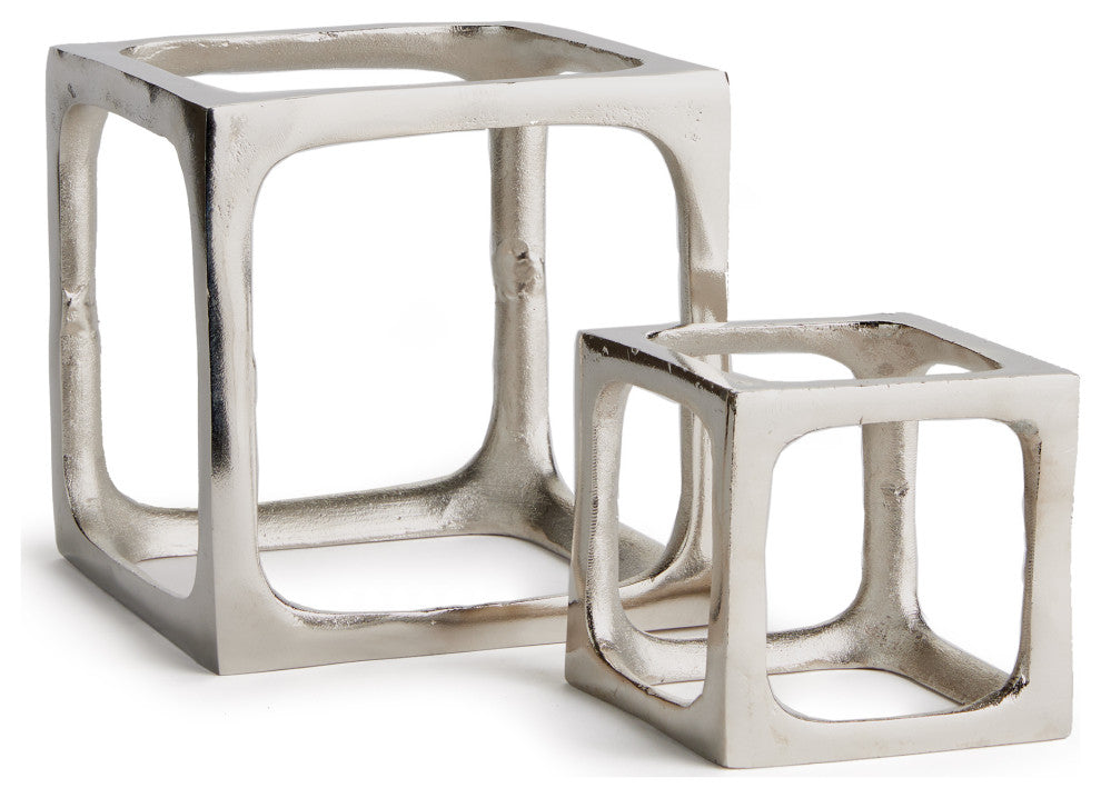 Cubist Silver Sculptures, Set of 2