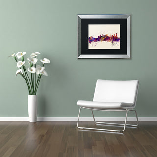 Michael Tompsett 'Calgary Canada Skyline' Matted Framed Art, Black Mat, 14"x11"