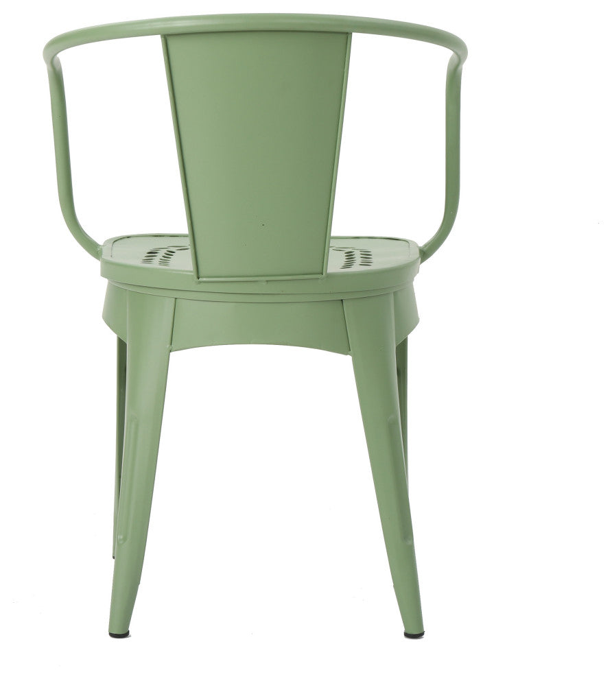 GDF Studio 3-Piece Leona Outdoor Paint Finished Iron Bistro Set, Matte Green