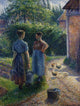 Camille Pissarro Peasants Chatting in the Farmyard Eragny Gallery Wrap Canvas