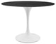 Lippa 42" Oval Artificial Marble Dining Table White Black