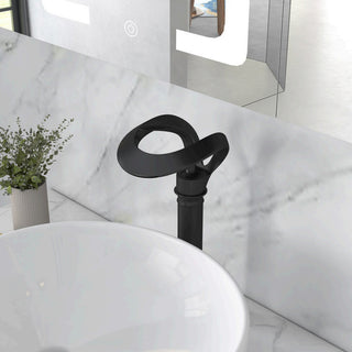 Elegant Waterfall Bathroom Faucet, Single Handle, Solid Brass, Black, Long