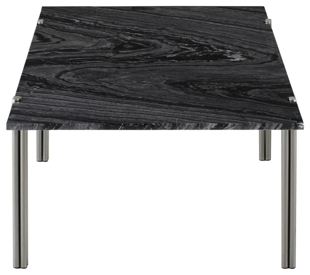 Sussur Black Wood Vein Stone Coffee Table
