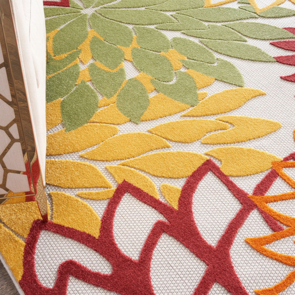 Nourison Aloha 12' x 15' Red Multi Colored Tropical Area Rug