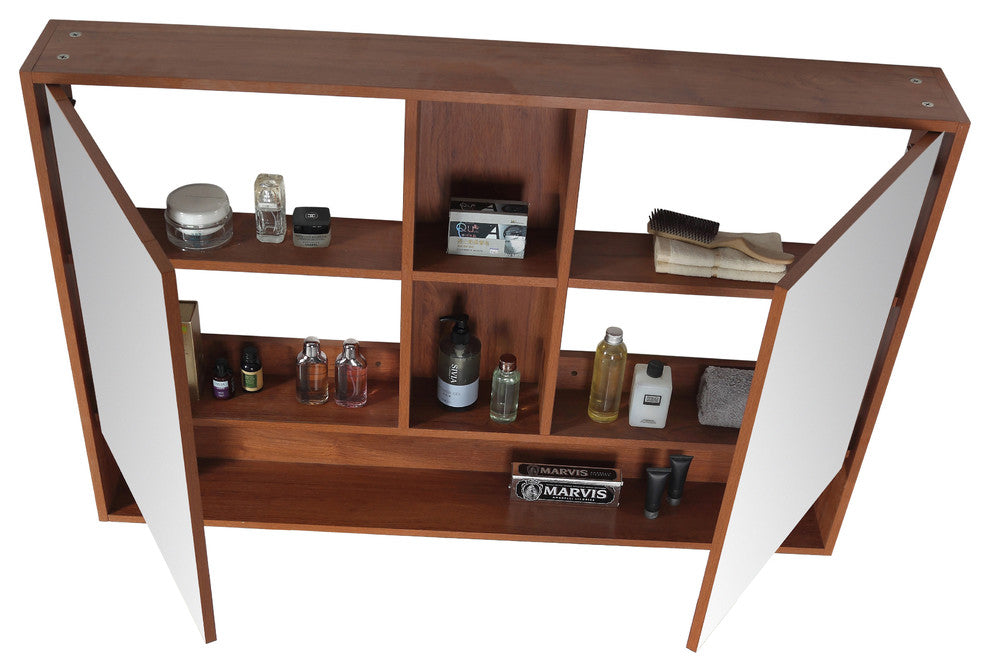 Fine Fixtures Surface Mount Bathroom Medicine Cabinet, Walnut.