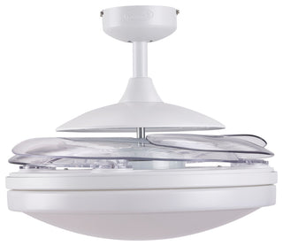 Fanaway Evo2 Retractable 4-Blade Lighting Ceiling Fan, Brushed White