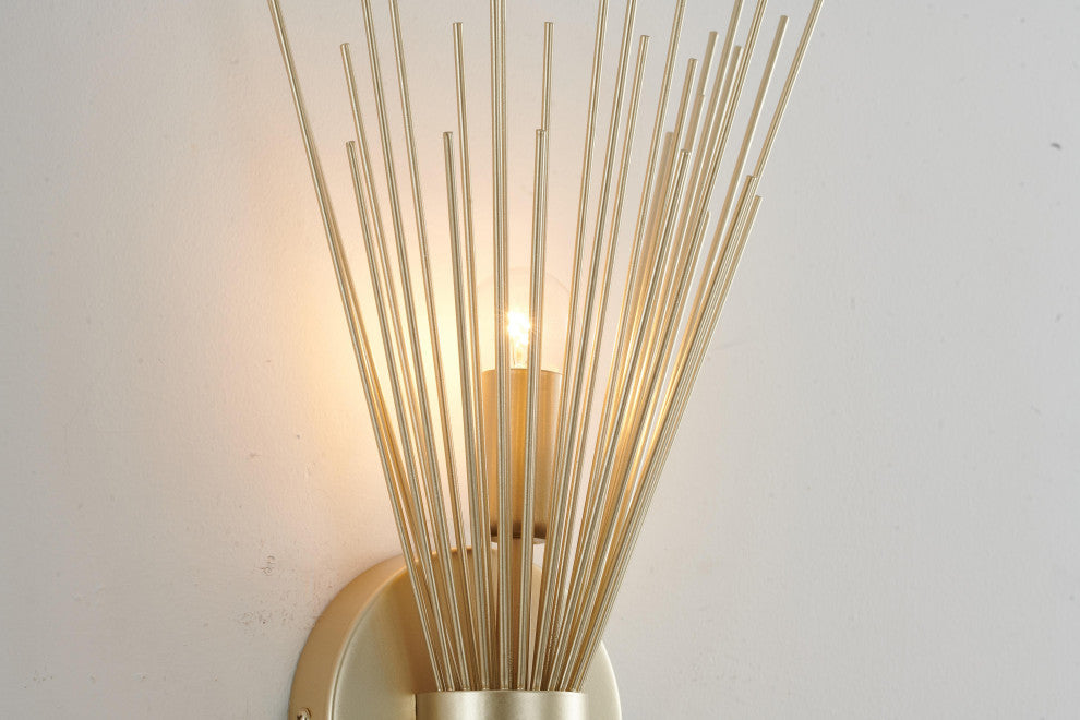 2-Light Gold Iron Spiked Cone Wall Sconce
