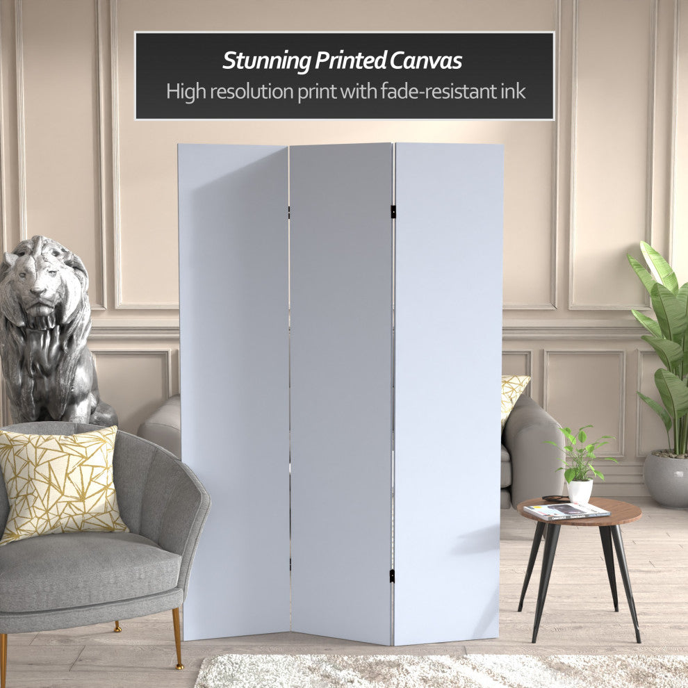 6' Tall Double Sided Periwinkle Canvas Room Divider
