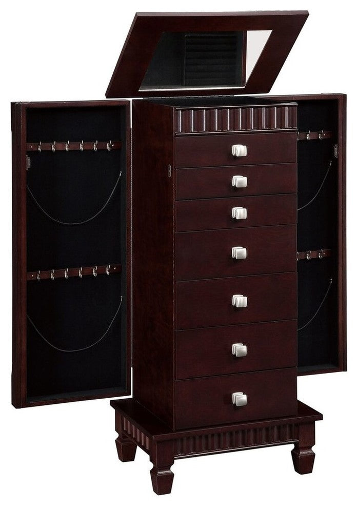 Contemporary "Merlot" Jewelry Armoire
