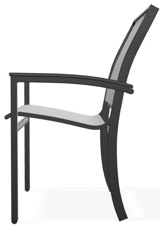 Bazza Sling Stackable Outdoor Dining Chair, Alloy/Black