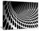 "Waves and Circles, Black and White" Abstract Art Canvas Print, 40"x30"