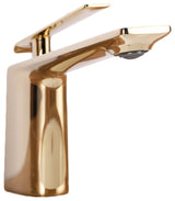 Eviva Glossy Single Handle Gold Coated Bathroom Sink Faucet