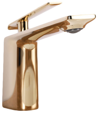 Eviva Glossy Single Handle Gold Coated Bathroom Sink Faucet