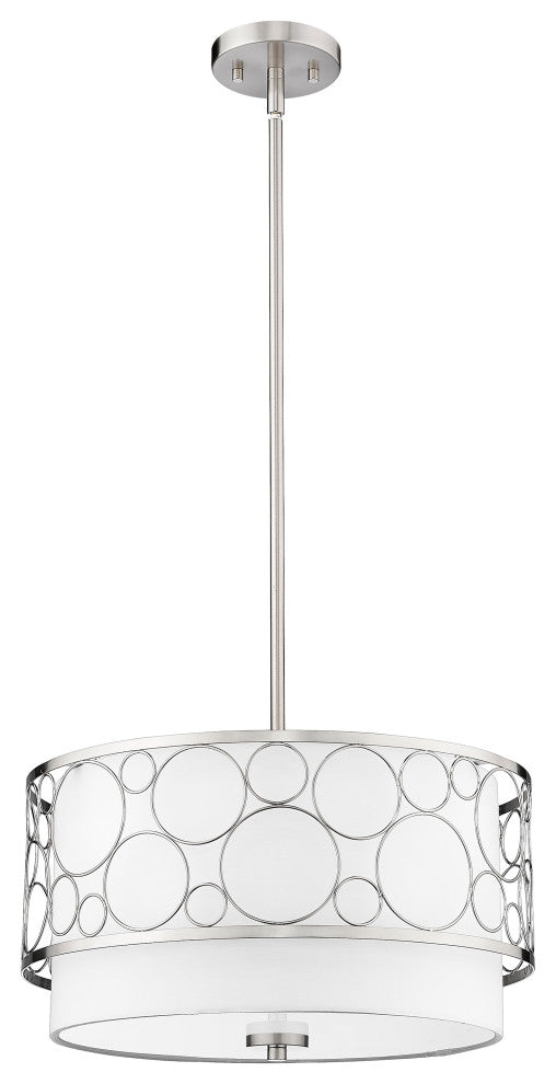 Zlite 197-17BN 3-Light Pendant, White