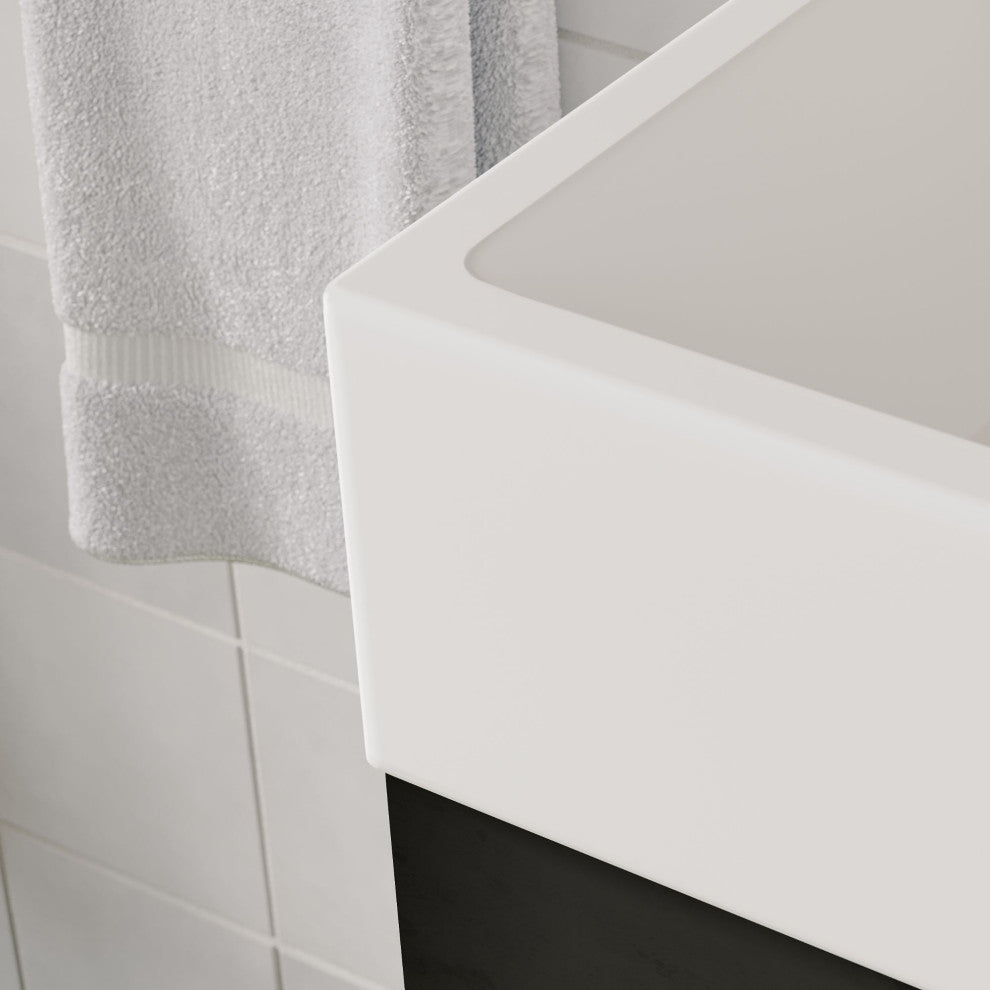 Ravena, Bathroom Vanity, Black, 18", Single Sink, Freestanding