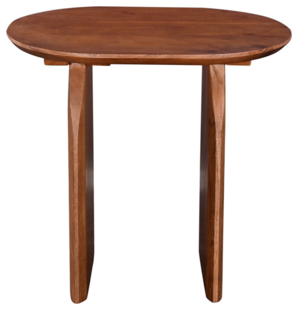 Kenzo Acacia Side Table, Pecan
