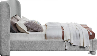 Penny Bed, Gray, King, Boucle Fabric