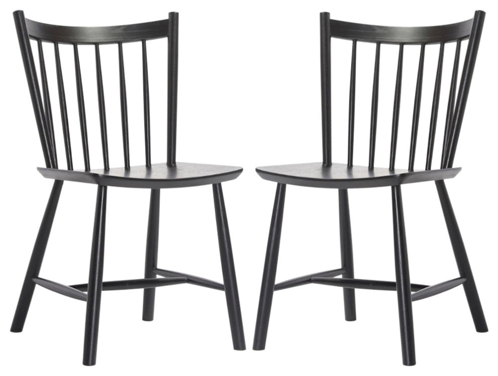 Elite Living Vincent, Set of 2, Solid Wood Dining Chairs, Black
