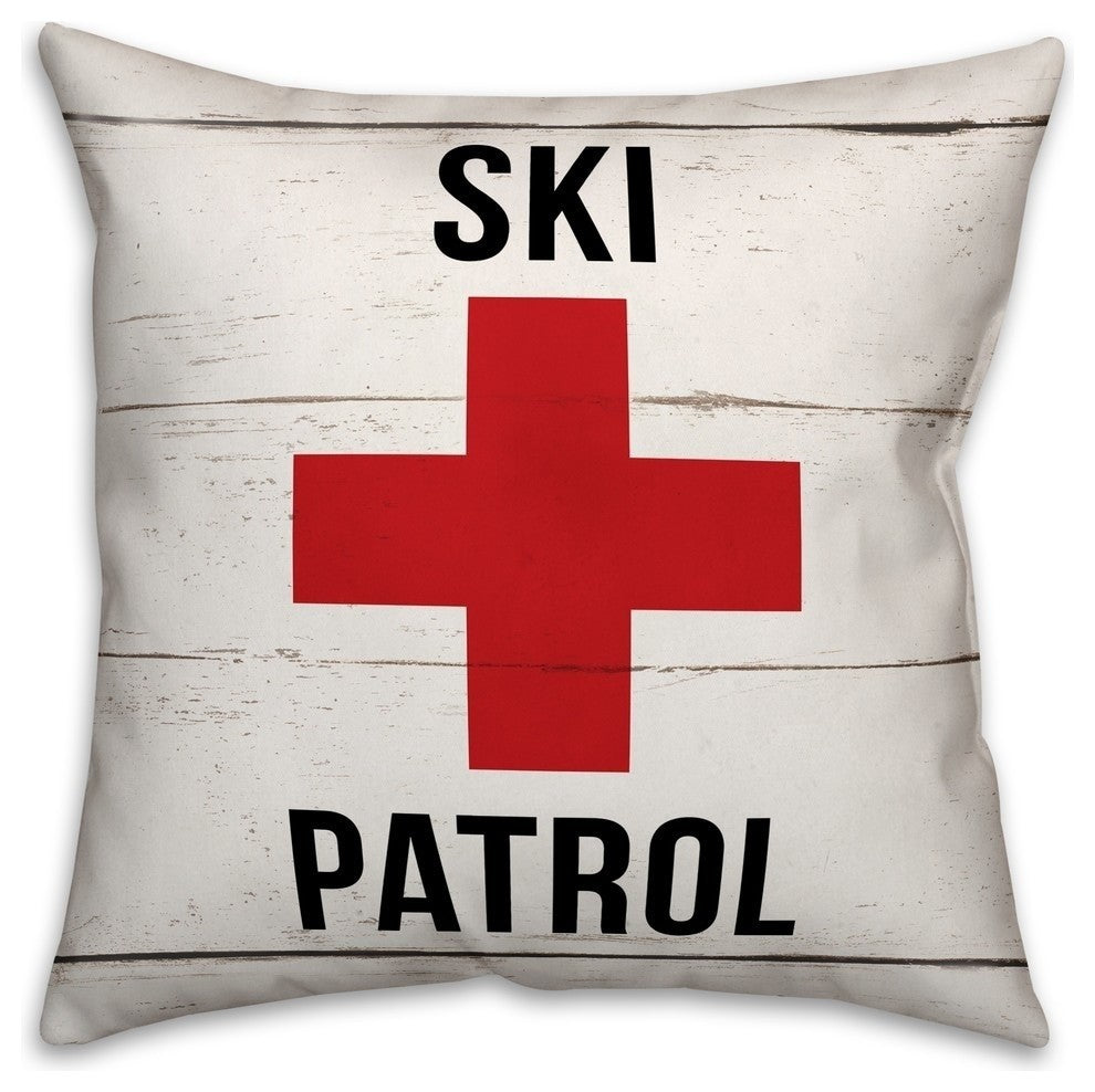 Ski Patrol 18"x18" Outdoor Throw Pillow