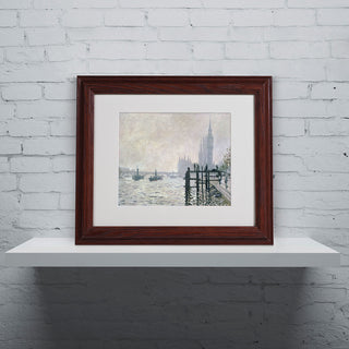 'The Thames Below Westminster' Matted Framed Canvas Art by Claude Monet