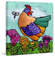 Marmont Hill, "Hen with Cockscomb" by Janet Nelson on Wrapped Canvas, 48x48