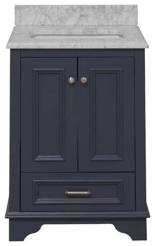 Nantucket 24" Bathroom Vanity, Marine Gray, Carrara Marble