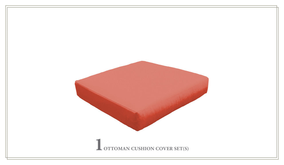 6" High Back Cushion for Ottoman, Tangerine