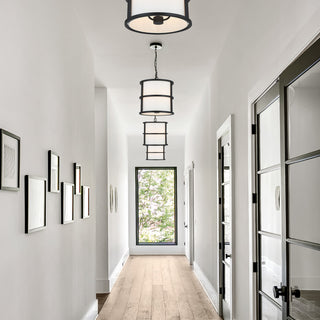 Brian Patrick Flynn for Crystorama Hulton 3 Light Matte Black Pendant