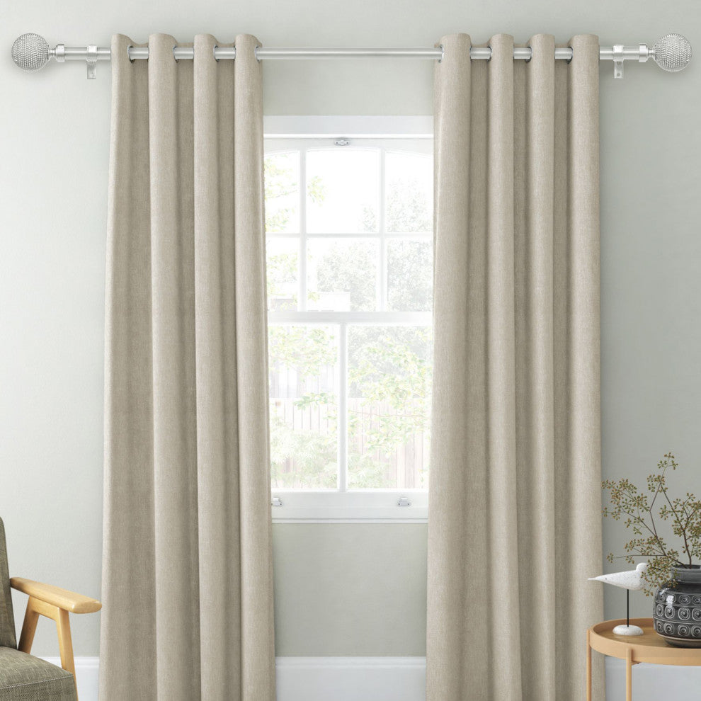 1" Diameter Giato Curtain Rod, Pewter, 28"-48"