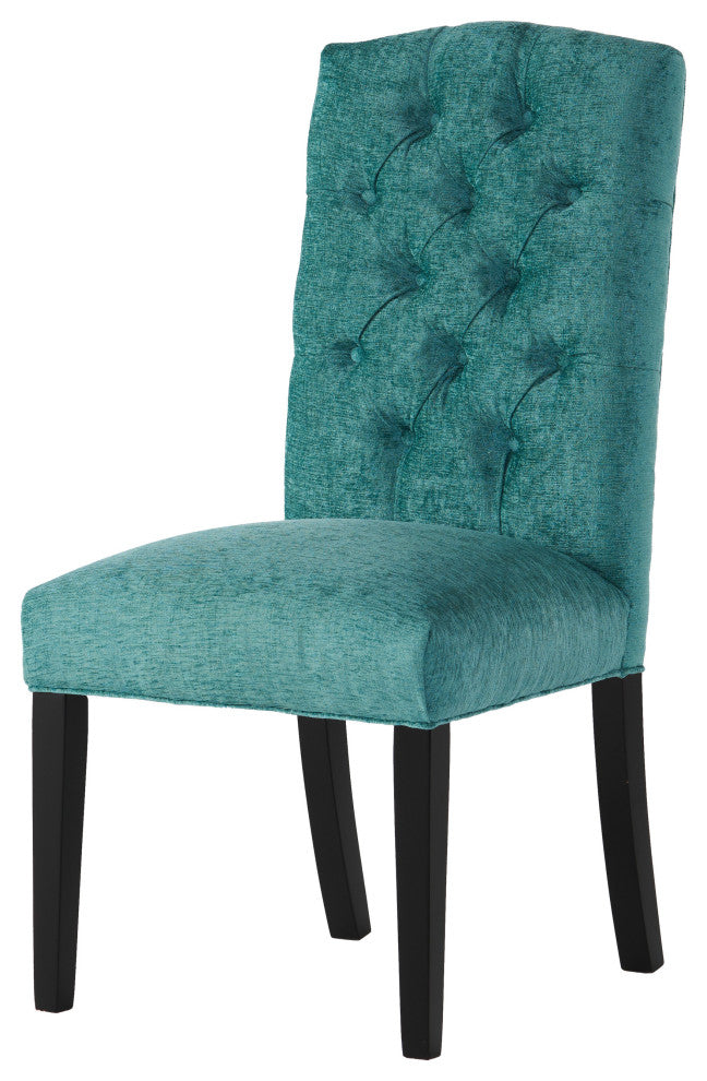 GDF Studio Clark Soft Fabric Dining Chairs, Set of 2, Teal Green