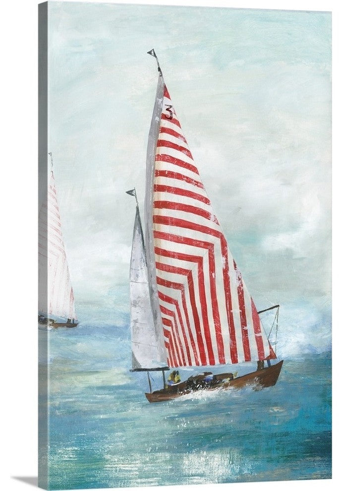 "Red sails" Wrapped Canvas Art Print, 12"x18"x1.5"
