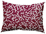Seaweed Polyester Indoor Pillow, Maroon Red, 14"x20"